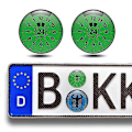 Miniatyrbillede 3 af 4: 2 stk. 3D gel sticker nummerplade segl badge, TUV plakette mærkater -GSLA[D] 22