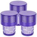 Miniatyrbilde 1 av 5: 3-pakning HEPA erstatningsfiltre V10 for V10 SV12, del nr. 969082-01, vaskbare og gjenbrukbare purple