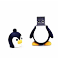 Miniatyrbillede 1 af 5: Sød Tegneseriepingvin USB-nøgle Sjov Mode Charm Pingvin PVC Silikon USB-nøgle