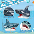 Miniatyrbild 2 av 5: Handdockor 2-pack Realistiska Djur Haj Handdockor Mjuk Gummi Handdocka Hajhuvuddocka Rollspel Leksak för Pool Strand Bad