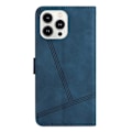 Miniatyrbillede 4 af 5: Syet Læder Telefonetui Til iPhone 16 Pro Max Blue