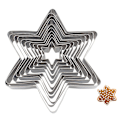 Miniatyrbillede 3 af 5: 10 stk. Seks-spidset Stjerne Biscuit Cookie Cutter Rustfrit Stål Bageudstyr