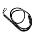 Pikkukuva 2 / 3: Käsityönä tehty nahkainen häränpiiska ratsastusharjoitteluun, 1,9 m mokkanahkainen punottu hevospiiska (musta)[D] Black Size 1