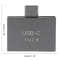 Miniatyrbild 2 av 5: USB-C Han till Dubbel USB-C Honkontakt Splitter Konverter Adapter Förlängningskontakt för USB-C PD Laddare