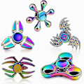 Miniatyrbild 1 av 5: Regnbågsfärgad metall finger spinner kullager spinner leksak vuxenleksaker för barn elektropläterad hybrid kullager fidget spinner roliga leksaker[D] C