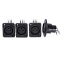 10st Svart XLR 3-pin Hona Jack Panelmontering Chassi PCB Sockelkontakt[D] black