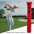 Miniatyrbild 5 av 5: Golf Alignment Stick Skydd Konstläder Vattentätt Golfklubbsfodral Hållare för Alignment Sticks[D] Red