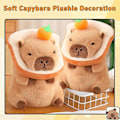 Miniatyrbilde 5 av 5: SBSG Søt Capybara Plysj Myk Capybara Kosedyr med Brød Kawaii Capybara plysj med Oransje Capybara Plysjleker Klemmer Gaver til K[D]