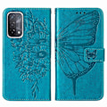 Miniatyrbillede 3 af 5: Etui til OPPO A54 5G /A74 5G/ A93 5G Flip Case Cover Premium Læder Præget Magnetisk - Blå