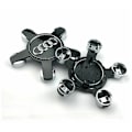 Pikkukuva 3 / 5: Audi 4F0 601165 4 kpl pyörän napakapseleita 135mm Musta pyörän tunnus [D]
