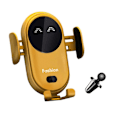 Miniatyrbillede 1 af 5: Trådløs Biloplader Telefonholder Automatisk Sensor Biltelefonholder 10W Opladning Bil Luftventil Montering, til Alle Telefoner (Gul) yellow