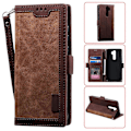Miniatyrbillede 1 af 5: Vintage Splicing Style Wallet Stativ Læder Telefon Cover til Xiaomi Redmi Note 8 Pro Brown