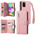 Miniatyrbillede 1 af 5: Etui til Samsung Galaxy A41 Magnetisk Læder Lynlås Pengepung Cover Kort Holder Kompatibel med Samsung Galaxy A41 Etui Pink