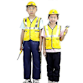 Miniatyrbilde 5 av 5: Byggearbeiderkostyme for barn - 2022 - Rollespillsett, yrkeskostymer, tungt arbeid, cosplay