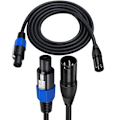Miniatyrbilde 5 av 5: Speakon til XLR-kabel Speak-on hann til 3-pinners XLR hann forlengelseskabel Scene Mikrofon 3-pinners tilkoblingsadapter 1,8 m