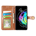 Miniatyrbillede 3 af 4: Ensfarvet Læder Spænde Telefon Cover Til Motorola Edge 20[D] Brwon
