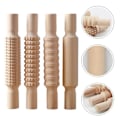 Miniatyrbilde 2 av 3: 4 stk. Keramikk Tekstur Rulle Multifunksjonell Leire Rullestav Keramikkleire Rulle for Keramikkleire Beige 21.00X3.50X3.50CM