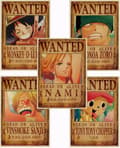 Anime Plakat, One Piece Efterlysningsplakater 51,5 cm × 35,5 cm Stor, Mand