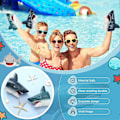 Miniatyrbild 3 av 5: Handdockor 2-pack Realistiska Djur Haj Handdockor Mjuk Gummi Handdocka Hajhuvuddocka Rollspel Leksak för Pool Strand Bad