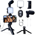 Miniatyrbild 1 av 5: Vlogging Kit för iPhone, Android med Stativ, 36 LED-Lampa, YouTube Startpaket med Mini Mikrofon[D]
