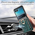Miniatyrbillede 5 af 5: Til Motorola Razr 50 Ultra Wallet Case, PU Læder Stødsikkert Beskyttelsesetui med Kortholder & Metal Ringholder