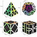 Miniatyrbilde 2 av 3: Karbonfiber Speed Cube Sett 3x3 Pyramide Megaminx 3x3x3 Skewb Square-1 Speed Cube Pakke