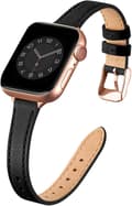 Ægte læder Apple Watch-rem kompatibel til kvinder og mænd 38/40/41mm - Sort og rosaguld[D]