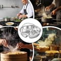 Miniatyrbillede 4 af 5: Opdelt serveringsbakke – Serveringsfad i rustfrit stål med håndtag | Opdelt appetitbakke (D)