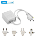 Miniatyrbild 4 av 5: 12V 2A Säkerhetskamera Strömförsörjning, NVR DVR Ingång AC100V-240V CCTV Kamera Strömledning för PTZ Came White