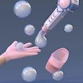 Miniatyrbillede 3 af 4: Elastisk Smog Boblemaskine Bobleblæser Sundt Smog Boblelegetøj til Børn[D] Pink Magic Wand