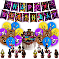 Miniatyrbilde 1 av 5: Fem Natt hos Freddy Temafest Tilbehør Dekorasjoner Ballonger Cupcakes Kake Toppers Bannersett Rekvisitter Gaver