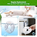 Miniatyrbild 5 av 7: Kattvattenfontänfilter, 16-pack utbytesfilter kompatibelt med 81oz/2,4L kattvattenfontän, Multi-Filtration System Aktivt kolfilter Round-16P