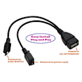 Miniatyrbillede 3 af 5: Micro Usb Én til To OTG Datakabel med Strømforsyningsport 2-Pak[D]
