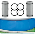 Miniatyrbillede 1 af 5: T-stykke forlænger til slangekobling, 38 mm til 32 mm, poolslangeadapter til Intex Bestway Coleman, 3-vejs ventil slangekobling med rustfrit [D] 2-way Valve 2 Items