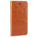Miniatyrbillede 2 af 5: Til iPhone SE (2020)/SE (2022)/8/7 4,7 tommer Olie-kant Crazy Horse Ægte Læder Fastgjort Hård PC Indvendig Etui Tegnebog Stativ Flip Telefon Cover - Sort Brown