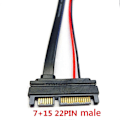 Miniatyrbillede 3 af 5: Sata 22-polet Han til 7+6 Hun Connector Kabel/13-polet Han til 22-polet Hun Tråd 13 Male to 22 Female
