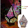 Miniatyrbilde 5 av 5: Stor Polarstjerne Gulvlampe, Bohemisk Dekorativ Gulvlampe, LED Fargerik 3D Projeksjon Hult Lampe, Diamant Retro Lampe, Egnet For Hjem, Fest, Jul