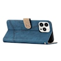 Miniatyrbillede 5 af 5: Syet Læder Telefonetui Til iPhone 16 Pro Max Blue