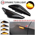 Miniatyrbilde 2 av 5: 2 stk Røykte Dynamiske LED Sidemarkerlys Blinklys For- X3 F25 X5 E70 X6 E71 E72 2008- black