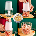 Pikkukuva 3 / 5: Mini-blenderit vauvalle, mini-elintarvikeprosessori, 300 ml vauvanblenderi, mini-sähköinen hakkuri, mini-elintarvikeprosessori USB-latauksella, sähköinen blenderi vauvoille