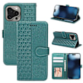Miniatyrbillede 1 af 5: For iPhone 16 Pro Etui Kubisk Gitter Flip Wallet Læder Telefon Cover -