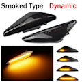 Miniatyrbilde 3 av 5: 2 stk Røykte Dynamiske LED Sidemarkerlys Blinklys For- X3 F25 X5 E70 X6 E71 E72 2008- black