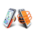 Miniatyrbilde 1 av 5: Elektrisk oppvarmet telefonveske Vintervarmer Multifunksjonell frostvæskeetui med tau Mobil armlomme for utendørs sport 4-7 tommer Orange