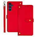 Miniatyrbild 1 av 5: Läderfodral med stativ för Samsung Galaxy A15 5G, kortfack Red