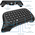 Miniatyrbild 4 av 5: Tangentbord kompatibelt med Xbox Series X/s One/s/ Controller Gamepad, 2.4Ghz Mini Qwerty Tangentbord Gaming Chatpad med Audio/headset Jack-AW WHITE
