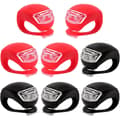 8-pack Silikon Cykellampor LED Set 4 Framlyktor och 4 Baklyktor Röd och Vit Multifunktionell[D]
