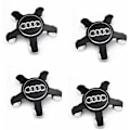 Pikkukuva 1 / 5: Audi 4F0 601165 4 kpl pyörän napakapseleita 135mm Musta pyörän tunnus [D]