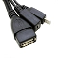 Miniatyrbillede 4 af 5: Micro Usb Én til To OTG Datakabel med Strømforsyningsport 2-Pak[D]