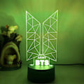 Miniatyrbillede 3 af 4: 3D LED Natlampe BTS Sanger Ungdomsliga 3D Illusion Lampe Fjernbetjening til Fans Soveværelse Dekoration --- Style B2Black Seat