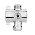 Miniatyrbilde 4 av 5: 1/2 tomme 3-veis T-adapter Omlederventil Justerbart Dusjhode Armmontert Omlederventil Baderom Silver